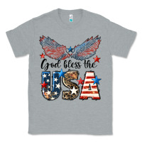 Heather Grey Western God Bless The USA Classic Tee - LillyAllenDesigns