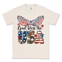 Natural Western God Bless The USA Classic Tee - LillyAllenDesigns