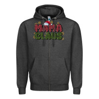 Charcoal Heather mama claus Zipper Hoodie - MaliasSmallBusiness
