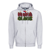 Heather Grey mama claus Zipper Hoodie - MaliasSmallBusiness