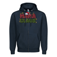 Navy mama claus Zipper Hoodie - MaliasSmallBusiness