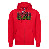 Red mama claus Zipper Hoodie - MaliasSmallBusiness