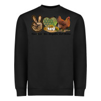 Black Peace Love New Hampshire Red Chicken Heavyweight Sweatshirt - LillyAllenDesigns