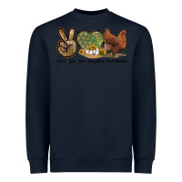 Navy Peace Love New Hampshire Red Chicken Heavyweight Sweatshirt - LillyAllenDesigns