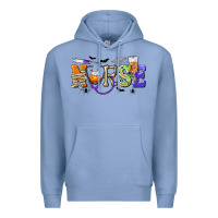 Colony Blue Halloween Nurse Premium Hoodie - texasbilliewilder