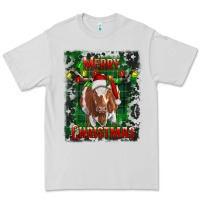 Dove Grey merry christmas longhorn cow Premium Tee - RanaPortraitStore