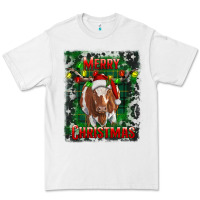 White merry christmas longhorn cow Premium Tee - RanaPortraitStore