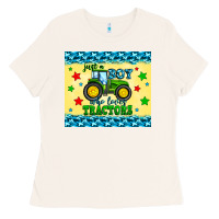 Bone just a boy who loves tractors Ladies Tee - Zillion Design Studio