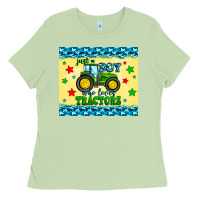 Matcha just a boy who loves tractors Ladies Tee - Zillion Design Studio