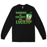 Black iced coffee and luck Long Sleeve Tee - MaliasSmallBusiness