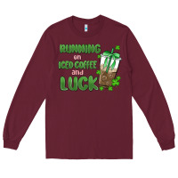 Burgundy iced coffee and luck Long Sleeve Tee - MaliasSmallBusiness