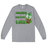 Heather Grey iced coffee and luck Long Sleeve Tee - MaliasSmallBusiness