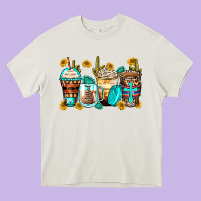 Blessed Coffee Cups Heavy Core Tee Designed By Zillion Design Studio