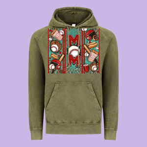 Baseball Mom Vintage Hoodie Designed By Jasminsmagicworld