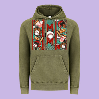 Baseball Mom Vintage Hoodie Designed By Jasminsmagicworld