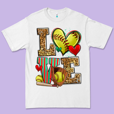 Love Softball Premium Tee Designed By Zillion Design Studio