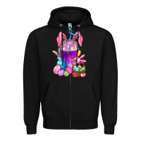 Black Happy Easter coffee cup Zipper Hoodie - NancyCooperArtShop