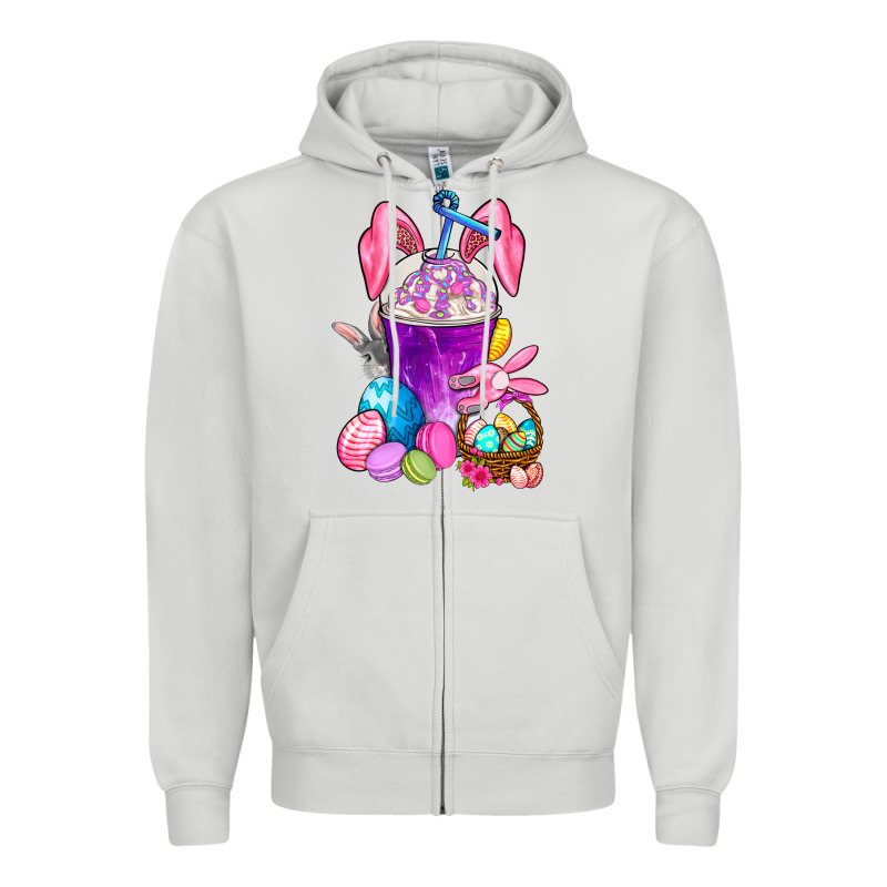 Happy Easter Coffee Cup Zipper Hoodie by NancyCooperArtShop | Teevron