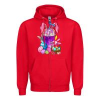 Red Happy Easter coffee cup Zipper Hoodie - NancyCooperArtShop