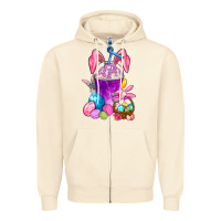 Sandshell Happy Easter coffee cup Zipper Hoodie - NancyCooperArtShop