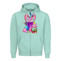 Seafoam Happy Easter coffee cup Zipper Hoodie - NancyCooperArtShop