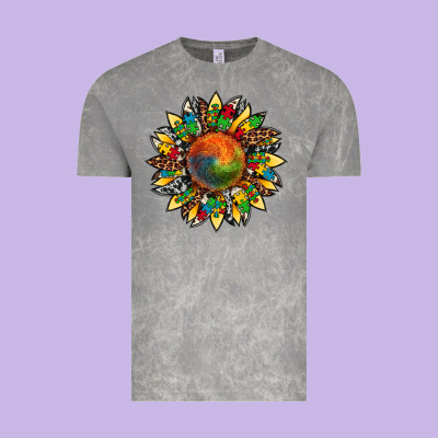 Autism Awareness Cowhide Leopard Sunflower Vintage Tee Designed By Artiststas