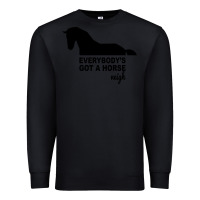 Black everybody's gotta horse neigh Premium Sweatshirt - Bettercallsaul