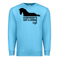 Ocean Blue everybody's gotta horse neigh Premium Sweatshirt - Bettercallsaul