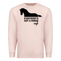 Pale Pink everybody's gotta horse neigh Premium Sweatshirt - Bettercallsaul