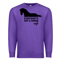 Purple everybody's gotta horse neigh Premium Sweatshirt - Bettercallsaul