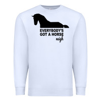 White everybody's gotta horse neigh Premium Sweatshirt - Bettercallsaul
