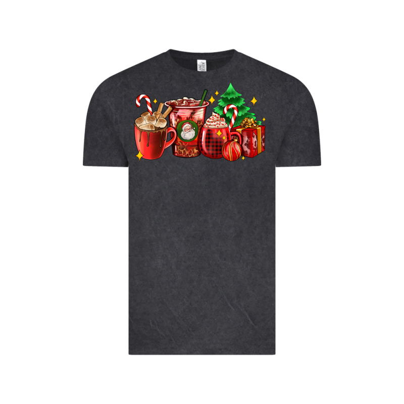 Christmas Coffee Cups With Gift And Christmas Tree Vintage Tee by AdoDesignShop | Teevron