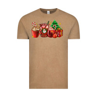 Vintage Coffee Christmas coffee cups with gift and Christmas tree Vintage Tee - AdoDesignShop