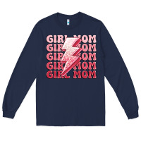 Navy girl mom Long Sleeve Tee - MaliasSmallBusiness