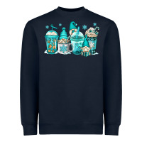 Navy winter christmas gnomes coffee cups Heavyweight Sweatshirt - Jasminsmagicworld