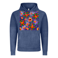 Vintage Denim pumpkin flower halloween seamless pattern Vintage Hoodie - BundleAndBundleShop