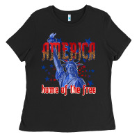 Black America home of the free Ladies Tee - texasbilliewilder