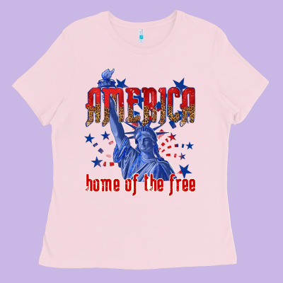 America Home Of The Free Ladies Tee Designed By Texasbilliewilder