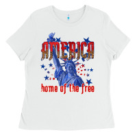 White America home of the free Ladies Tee - texasbilliewilder