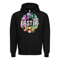 Black Easter with eggs and daisy Zipper Hoodie - NancyCooperArtShop