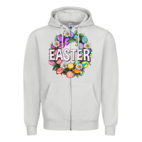 Dove Grey Easter with eggs and daisy Zipper Hoodie - NancyCooperArtShop