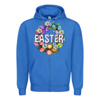 Easter With Eggs And Daisy Zipper Hoodie | Teevron