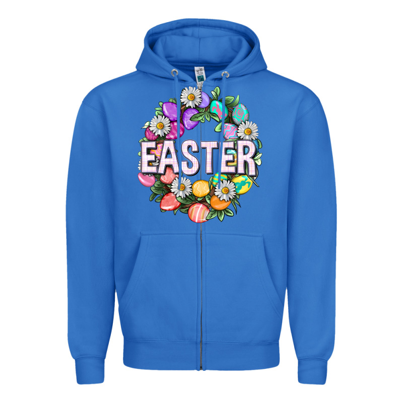 Easter With Eggs And Daisy Zipper Hoodie by NancyCooperArtShop | Teevron