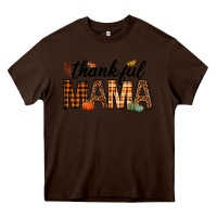 Chocolate Brown thankful mama Heavy Core Tee - texasbilliewilder