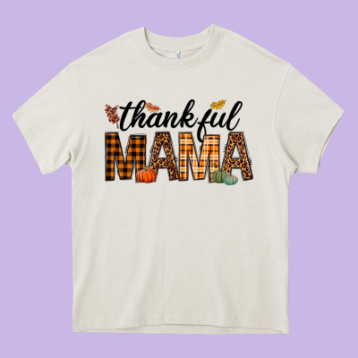 Thankful Mama Heavy Core Tee Designed By Texasbilliewilder