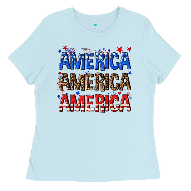 America America America Fourth Of July Ladies Tee by texasbilliewilder | Teevron