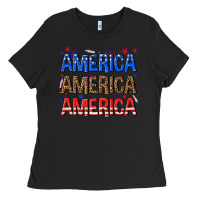 Black America america america fourth of july Ladies Tee - texasbilliewilder