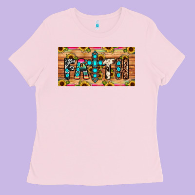 Faith License Plate Ladies Tee Designed By Jahusdesignshop