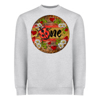 Heather Grey ladybug one ornament Heavyweight Sweatshirt - BarkalooDesign