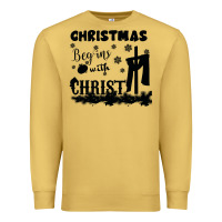 Antique Gold Christmas Begins With Christ Premium Sweatshirt - Bettercallsaul